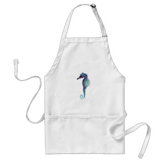 Blue sea horse design nautical oceanic seahorses adult apron