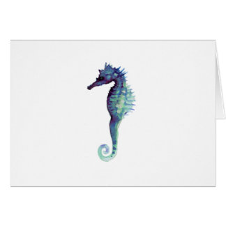 Blue sea horse design nautical oceanic seahorses cards