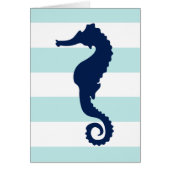 Blue Sea Horse on Mint Stripes (Front)