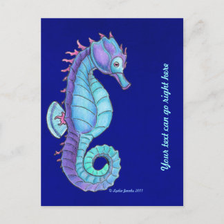 Blue Sea Horse Postcard