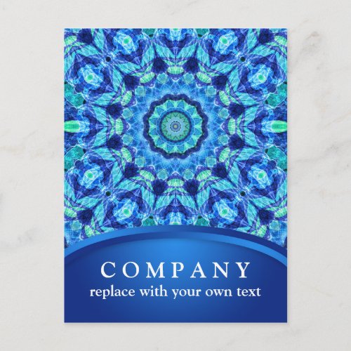 Blue Sea Jewel Mandala Postcard