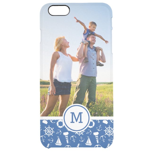 Blue Sea Pattern| Add Your Initial Uncommon iPhone Case (Back)