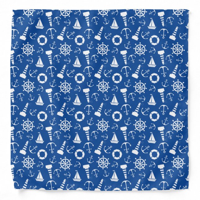 Blue Sea Pattern Bandana (Front)