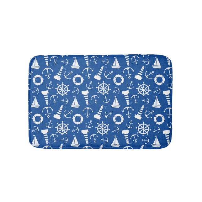Blue Sea Pattern Bathroom Mat (Front)