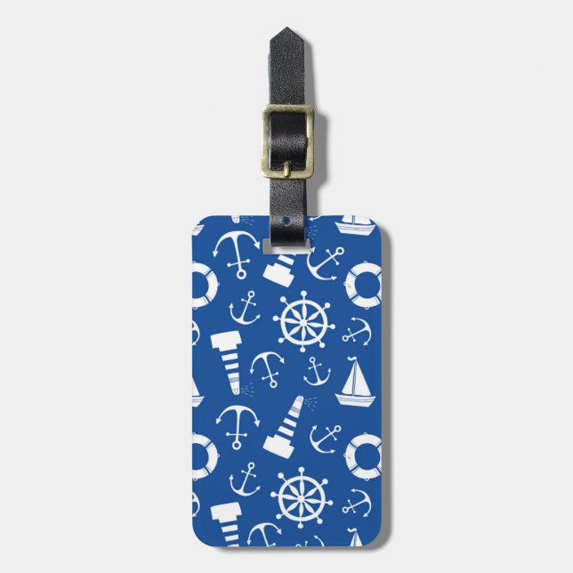 Blue Sea Pattern Luggage Tag (Front Vertical)