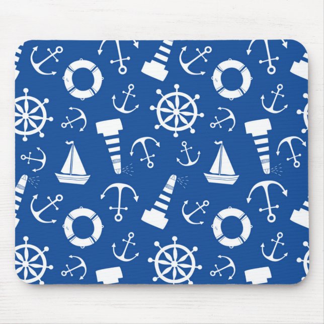 Blue Sea Pattern Mouse Pad (Front)