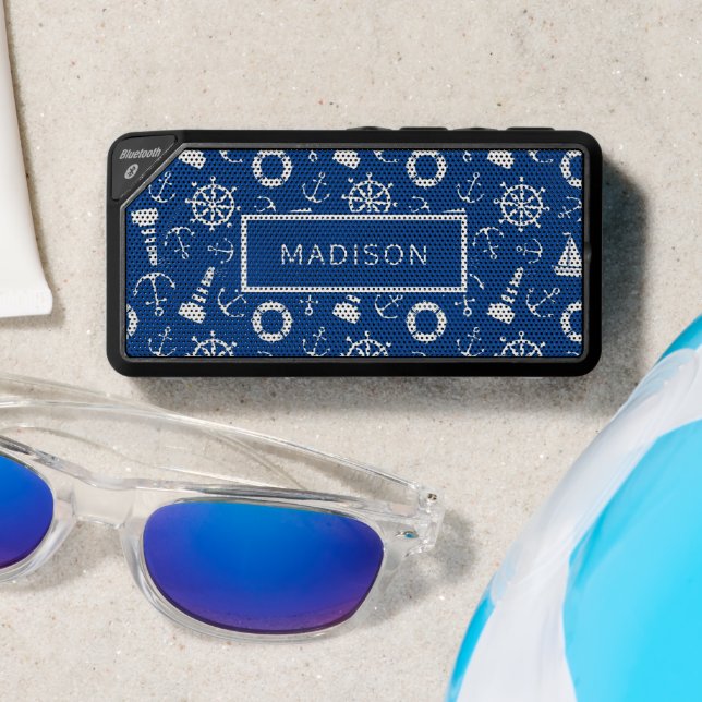 Blue Sea Pattern | Personalize Bluetooth Speaker (Insitu(Beach))