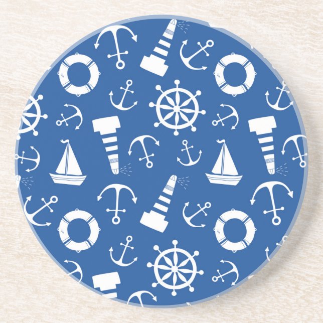 Blue Sea Pattern Sandstone Coaster (Front)
