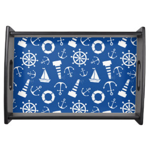 Blue Sea Pattern Serving Tray