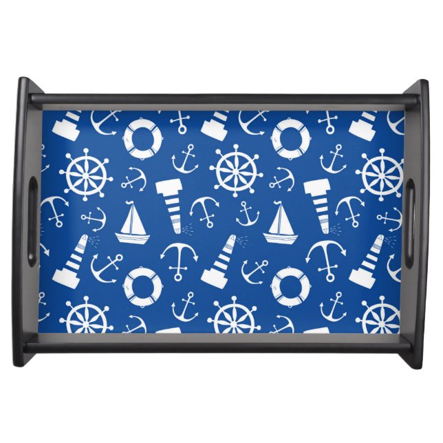 Blue Sea Pattern Serving Tray (Front)