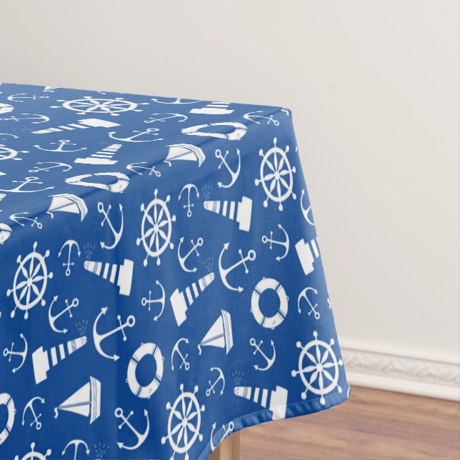 Blue Sea Pattern Tablecloth (In Situ)