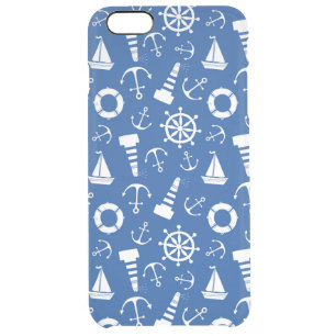 Blue Sea Pattern Clear iPhone 6 Plus Case