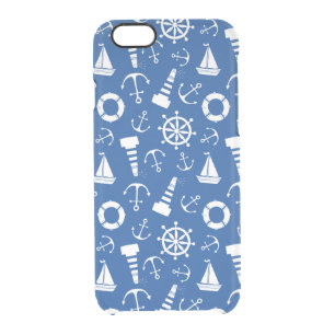 Blue Sea Pattern Clear iPhone 6/6S Case