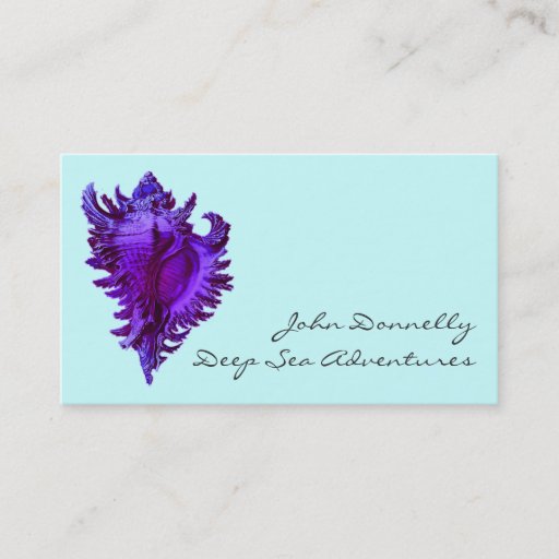 Customizable Blue Sea Shell Business Cards