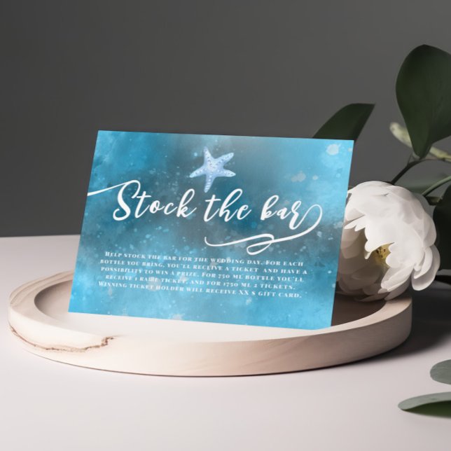 Blue Sea Summer Stock the bar Bridal Shower  Enclosure Card (Creator Uploaded)