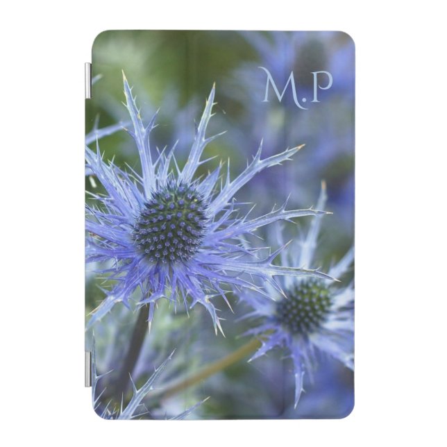 Blue Sea Thistle Holly iPad Mini Cover (Front)