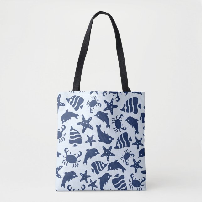 Blue Sea Tote Bag (Front)