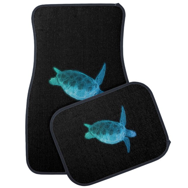 Blue Sea Turtle Car Floor Mat (Set)