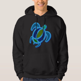 Blue Sea Turtle Dark Hoodies