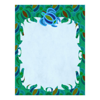 Blue Sea Turtle Flame Letterhead