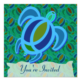 Blue Sea Turtle Invitations