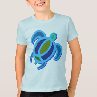 Blue Sea Turtle Kids' Shirts