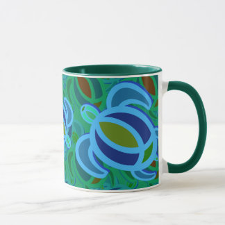 Blue Sea Turtle Mugs