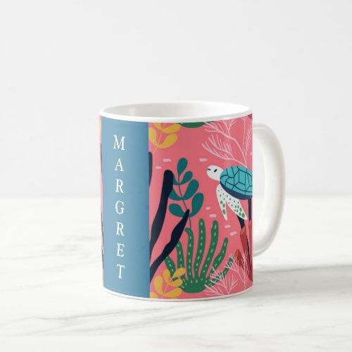 Blue Sea Turtle Ocean Tropical Personalize Coffee Mug