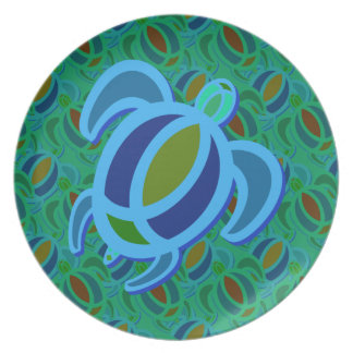 Blue Sea Turtle Plate