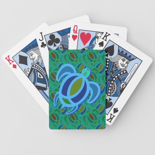Blue Sea Turtle Playing Cards