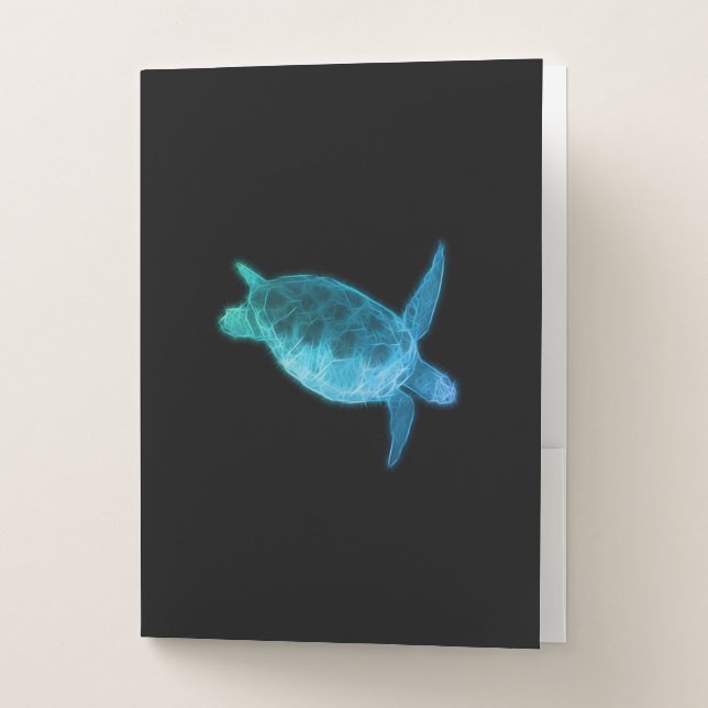 Blue Sea Turtle Pocket Folder (Front)