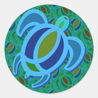 Blue Sea Turtle Stickers