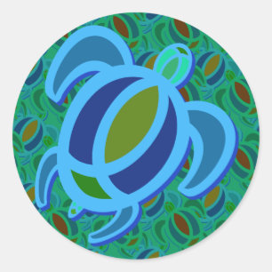 Blue Sea Turtle Stickers