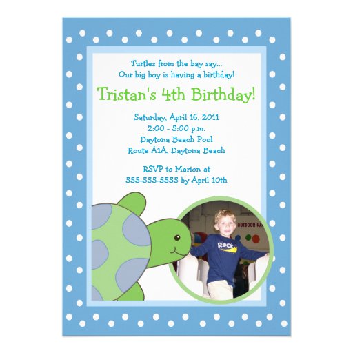 Sea Turtle Birthday Party Invitations 10