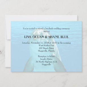 Blue Sea Underwater Dolphin Wedding Invitation