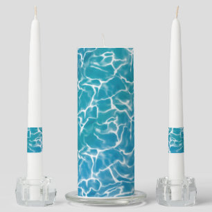 Blue Sea Water, 2 Unity Candle Set