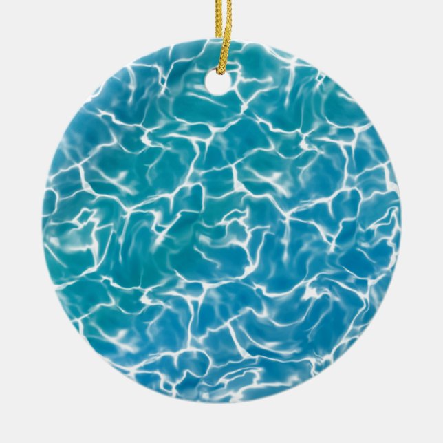 Blue Sea Water* Ceramic Ornament (Front)