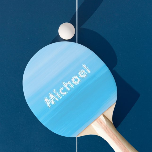 Blue sea water monogram name Ping-Pong paddle (Creator Uploaded)