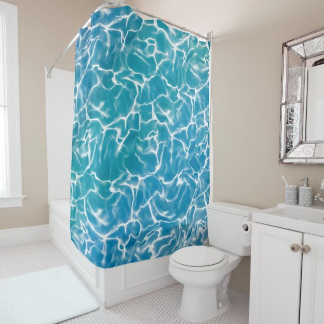 Blue Sea Water* Shower Curtain (In Situ)