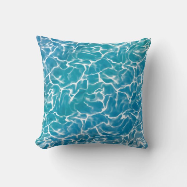 Blue Sea Water * Throw Pillow (Front)