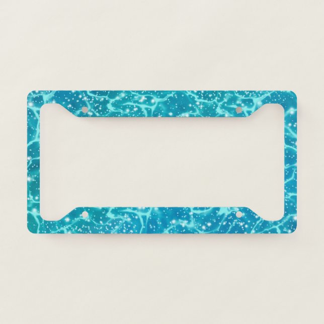 Blue Sea Water with Sparkles 2 License Plate Frame (Front)