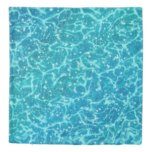 Blue sea Water with Sparkles Duvet Cover