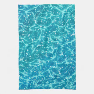 Blue sea Water with Sparkles Kitchen Towel