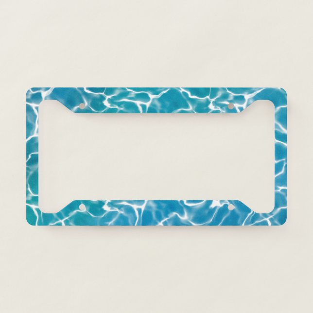Blue Sea Water with Sparkles License Plate Frame (Front)