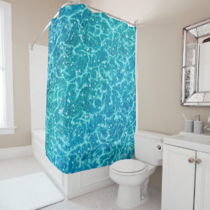 Blue Sea Water with Sparkles Shower Curtain