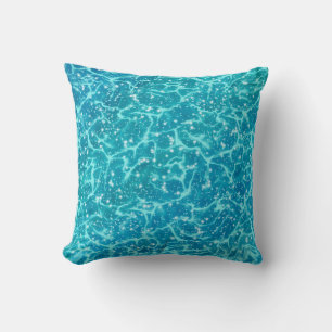 Blue sea Water with Sparkles Throw Pillow