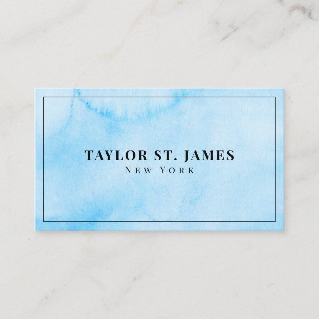 Blue Sea Watercolor Business Card (Front)