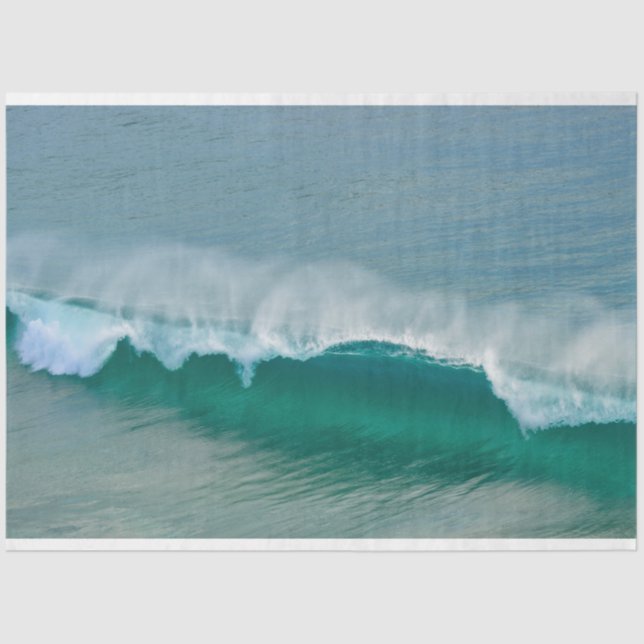 BLUE SEA WAVE AT THE BEACH ON A SUMMER'S DAY TISSUE PAPER (Front)