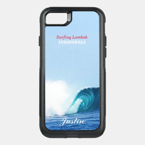 Blue Sea Wave Tube Surf Lombok Indonesia Custom  OtterBox Commuter iPhone SE87 Case