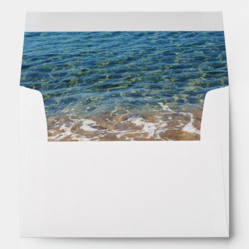 Blue Sea Waves - Beach Water and Sand Envelope - Beach blue sea waves and crystal clear water envelopes